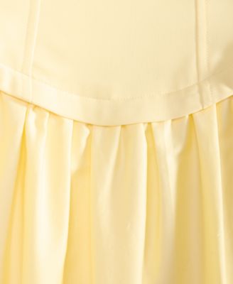 Women's Mixed-Media Dropped-Waist Midi Dress