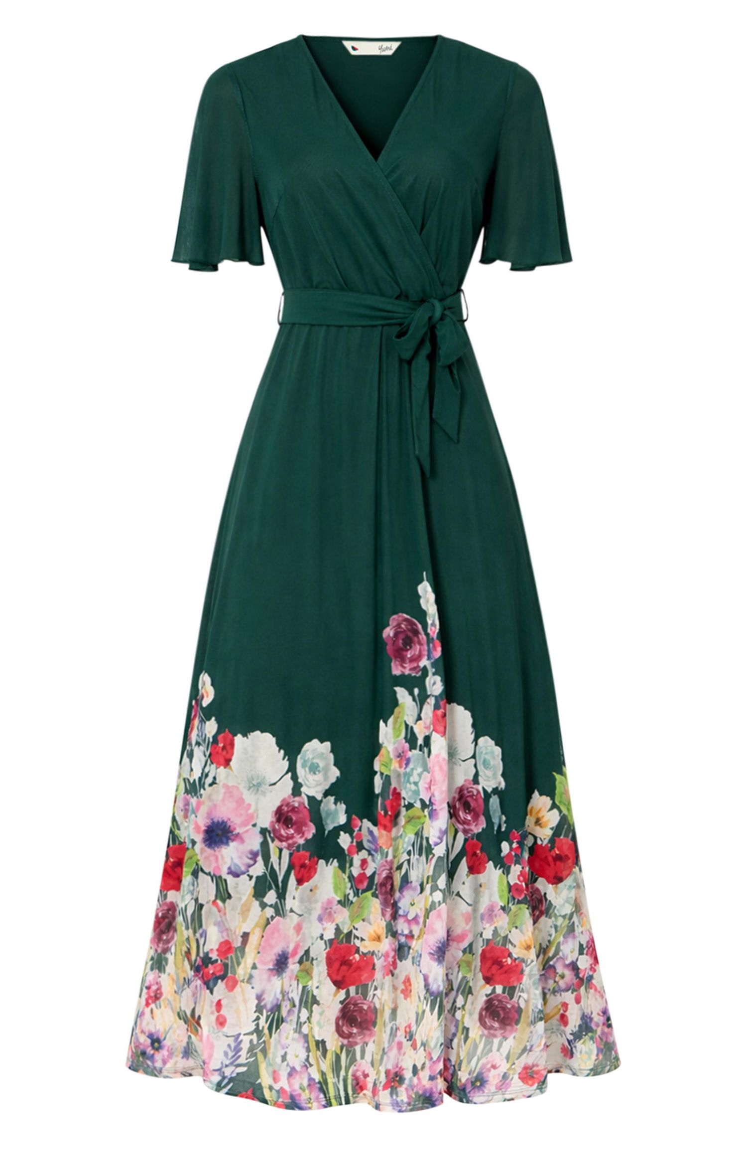 Women's Mesh Wrap Midi Dress