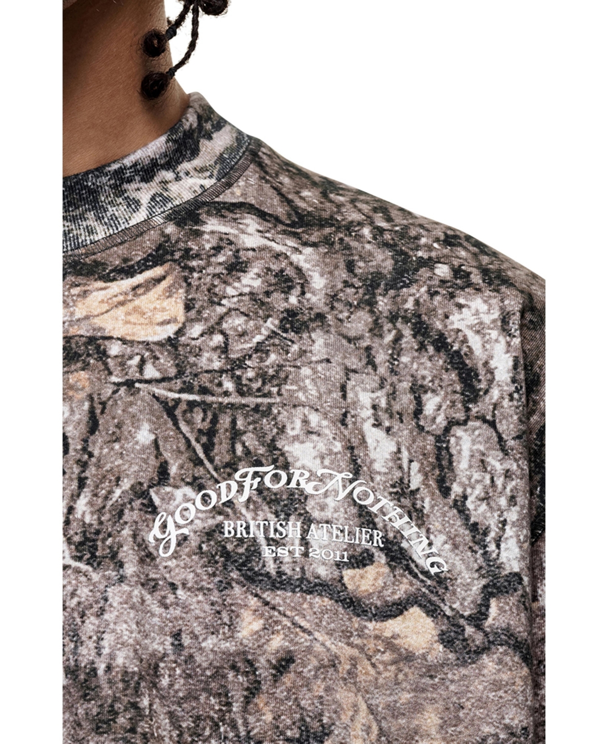 Good For Nothing Men's Woodland Camo Print T-Shirt