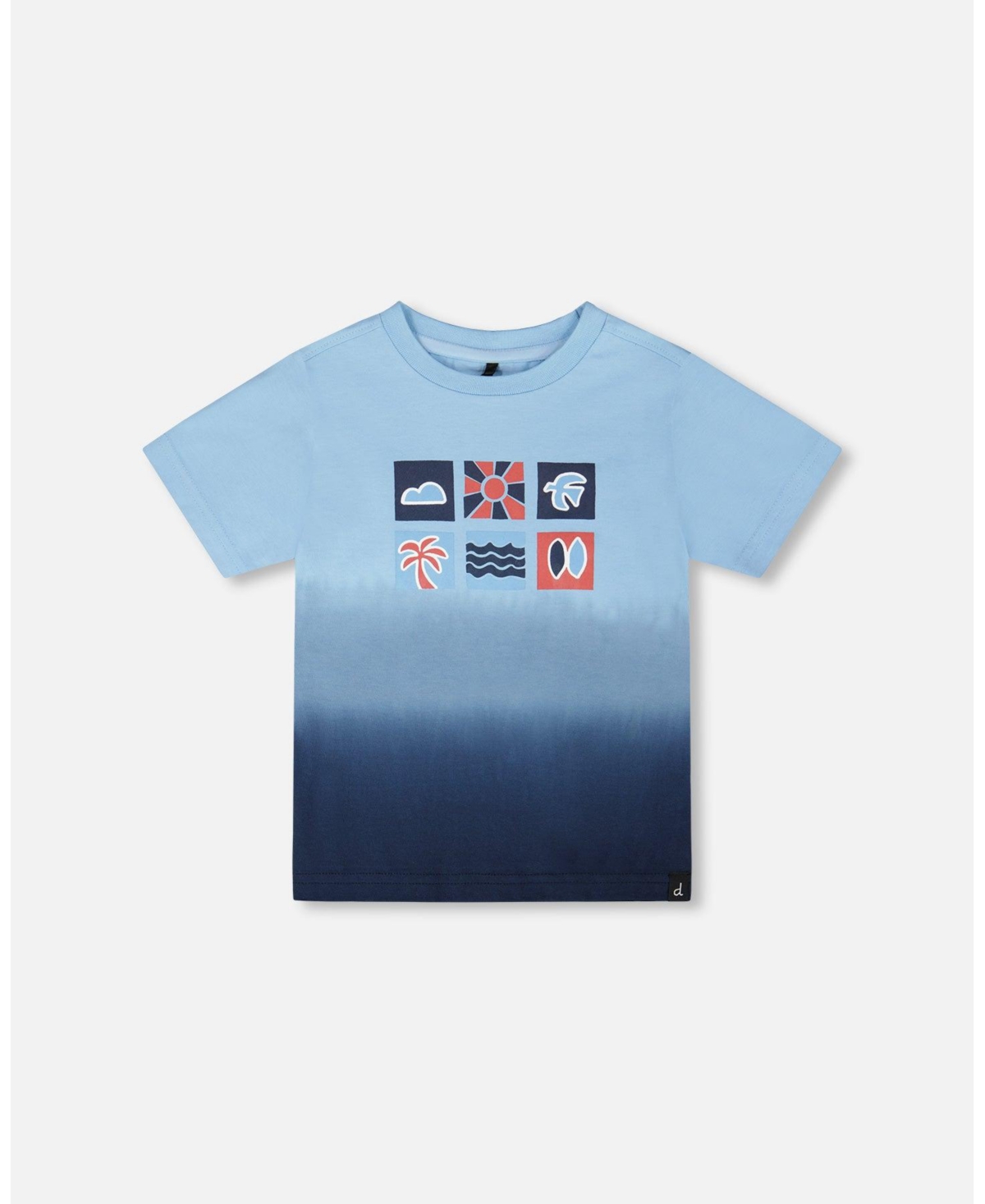 Deux par Baby Boys Cotton Short Sleeve T-Shirt Gradient