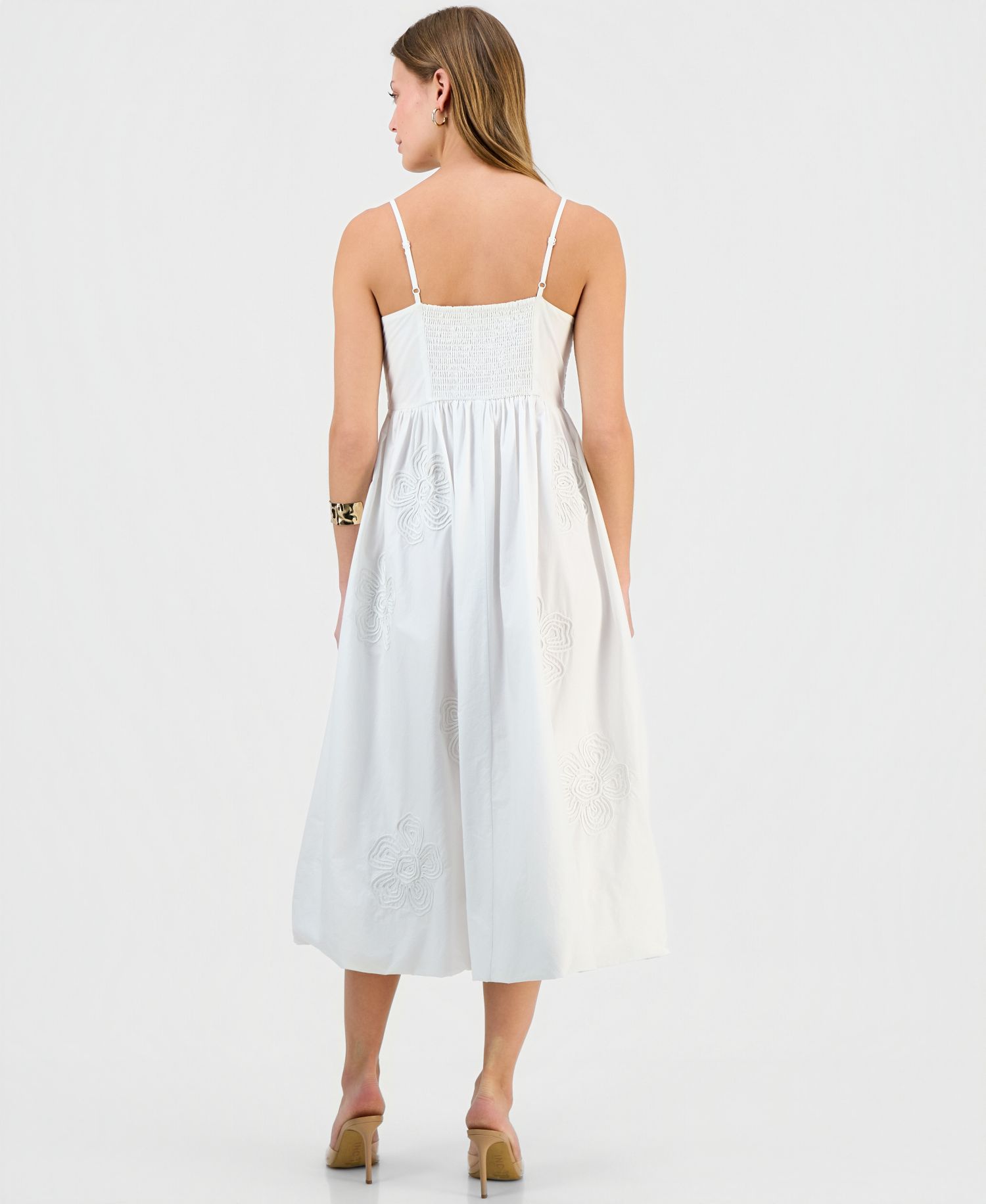Petite Smocked-Bodice Bubble Dress