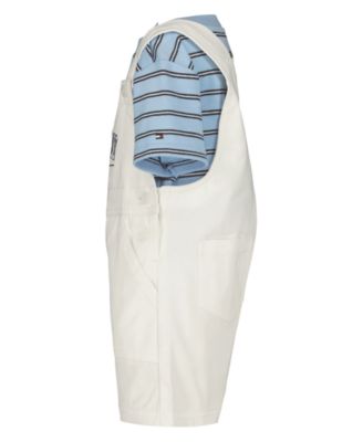 Baby Boys' Striped T-Shirt and Twill Shortalls, 2-Piece Set