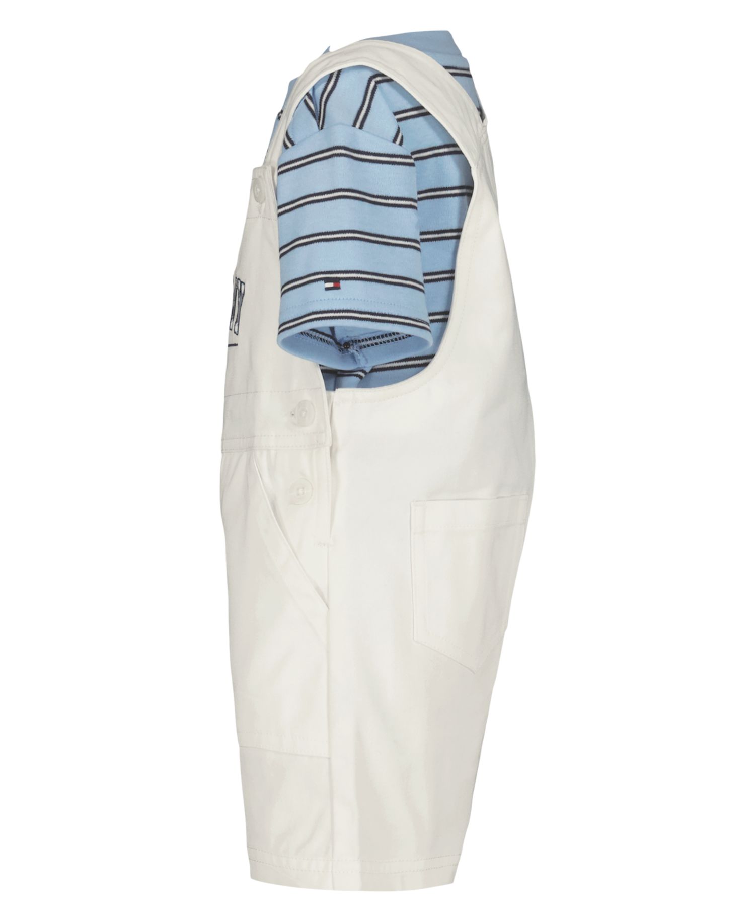 Baby Boys' Striped T-Shirt and Twill Shortalls, 2-Piece Set