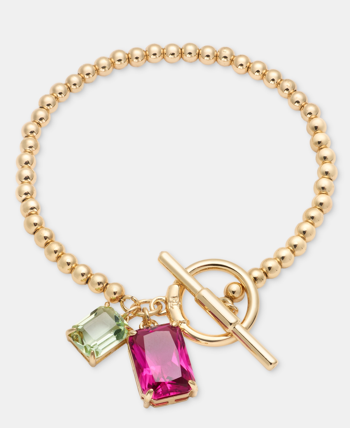 Lauren Ralph Lauren Gold-Tone Fuchsia Stone Flex Bracelet