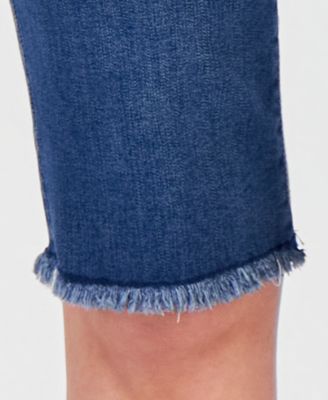 Petite Mid-Rise Raw-Hem Skimmer Jeans
