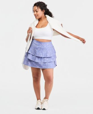 Ideology Plus Size Harbor Ditsy Compression Flounce Skort