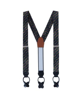 Men's Carnival Diamond Novelty Silk Button End Suspenders