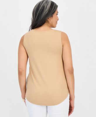 Women's Scoop-Neck Sleeveless Tank Top, Regular & Petite