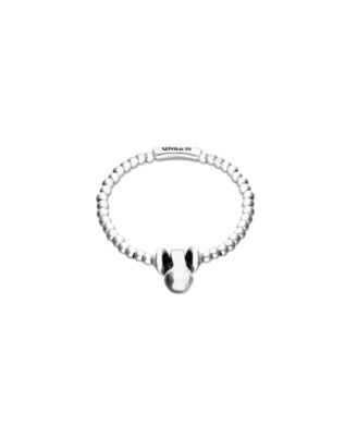 Sterling Silver Alloy Bracelet with Small Shaped Balls and 18k Gold Big Shaped Ball