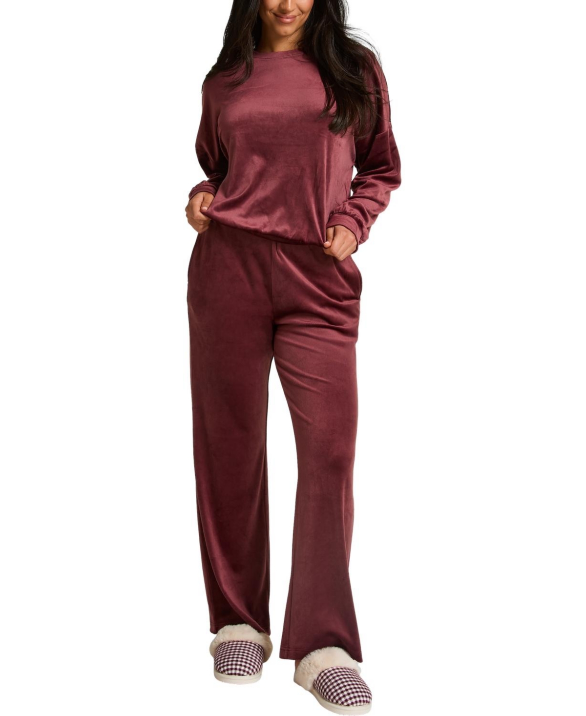 Hunkemoller Women's Velvet Pyjama Set Long-Sleeve