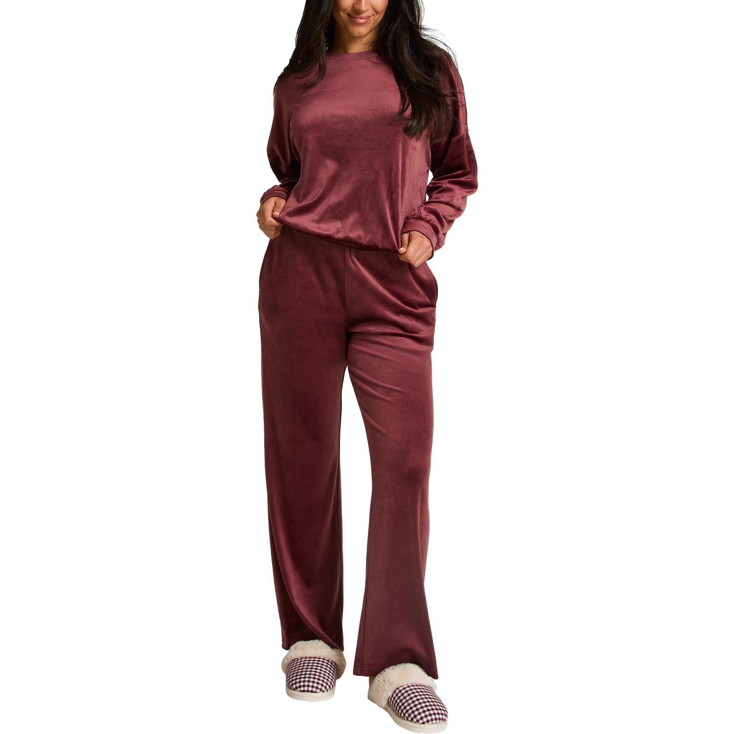 Hunkemoller Women's Velvet Pyjama Set Long-Sleeve