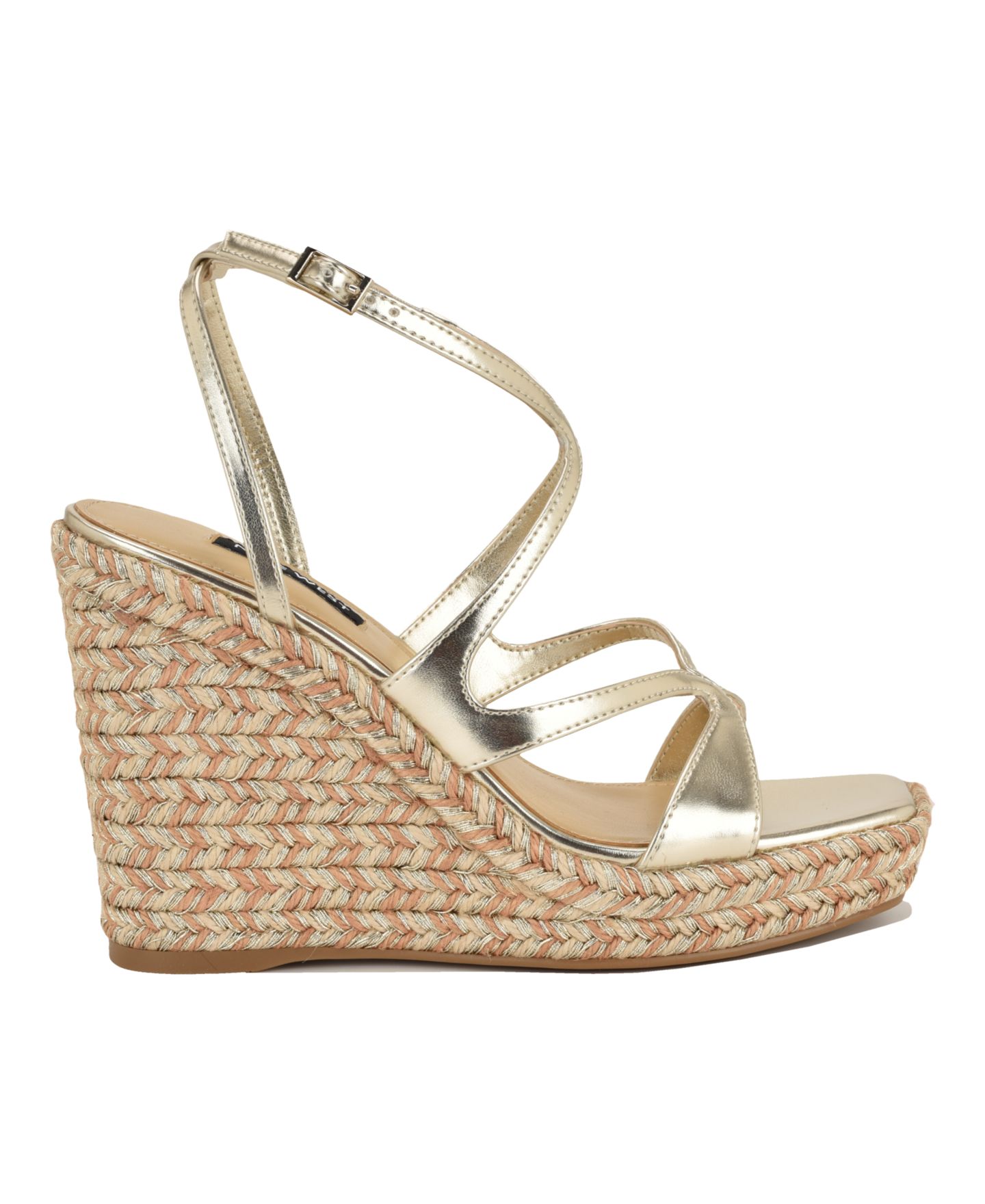 Женские сандалии Nine West Adriane Strappy Espadrille Platform Wedge, цвет: Золотой — фото 2