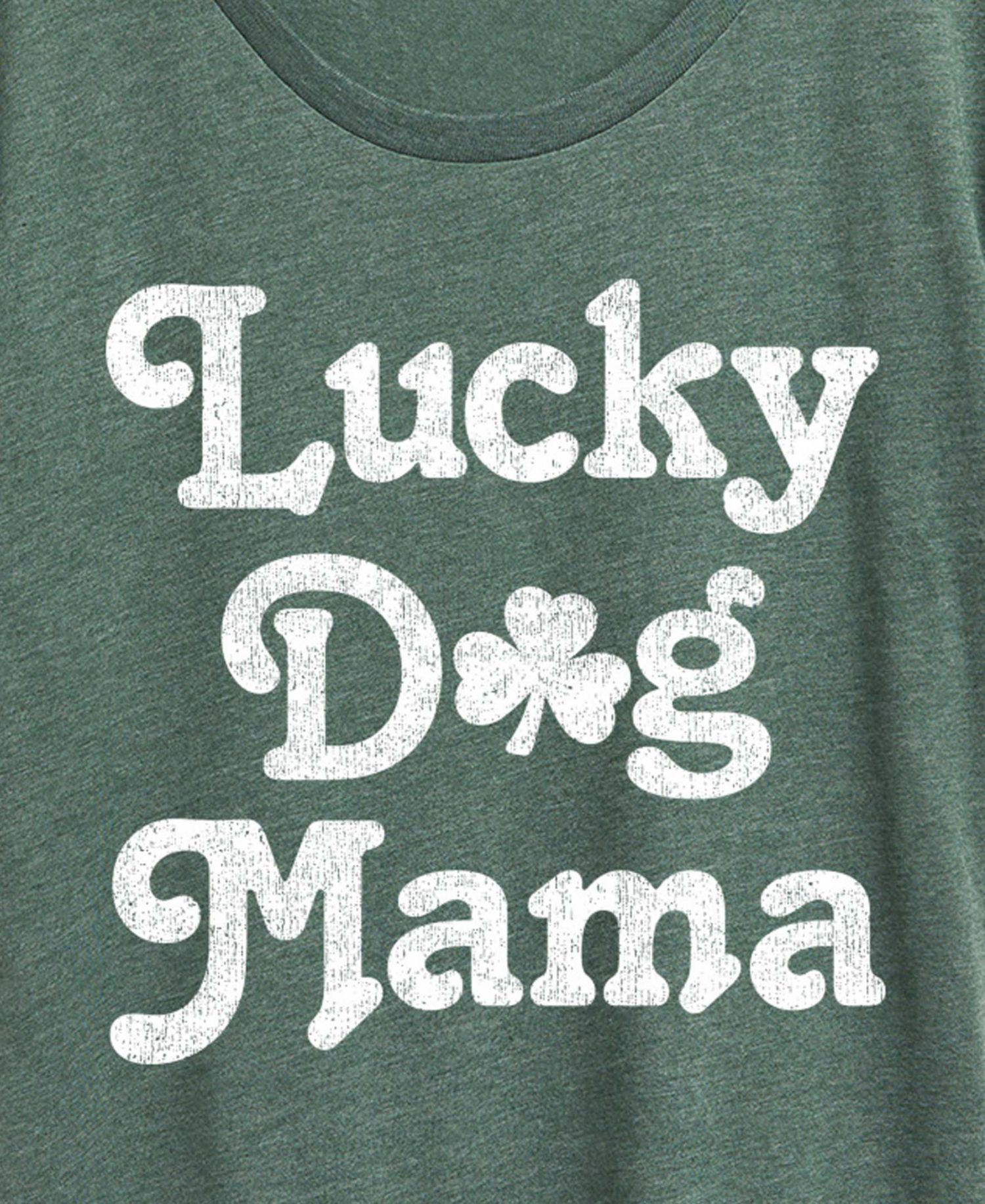 Plus Size Instant Message St. Patrick's Day Lucky Dog Mama Graphic Crewneck T-Shirt