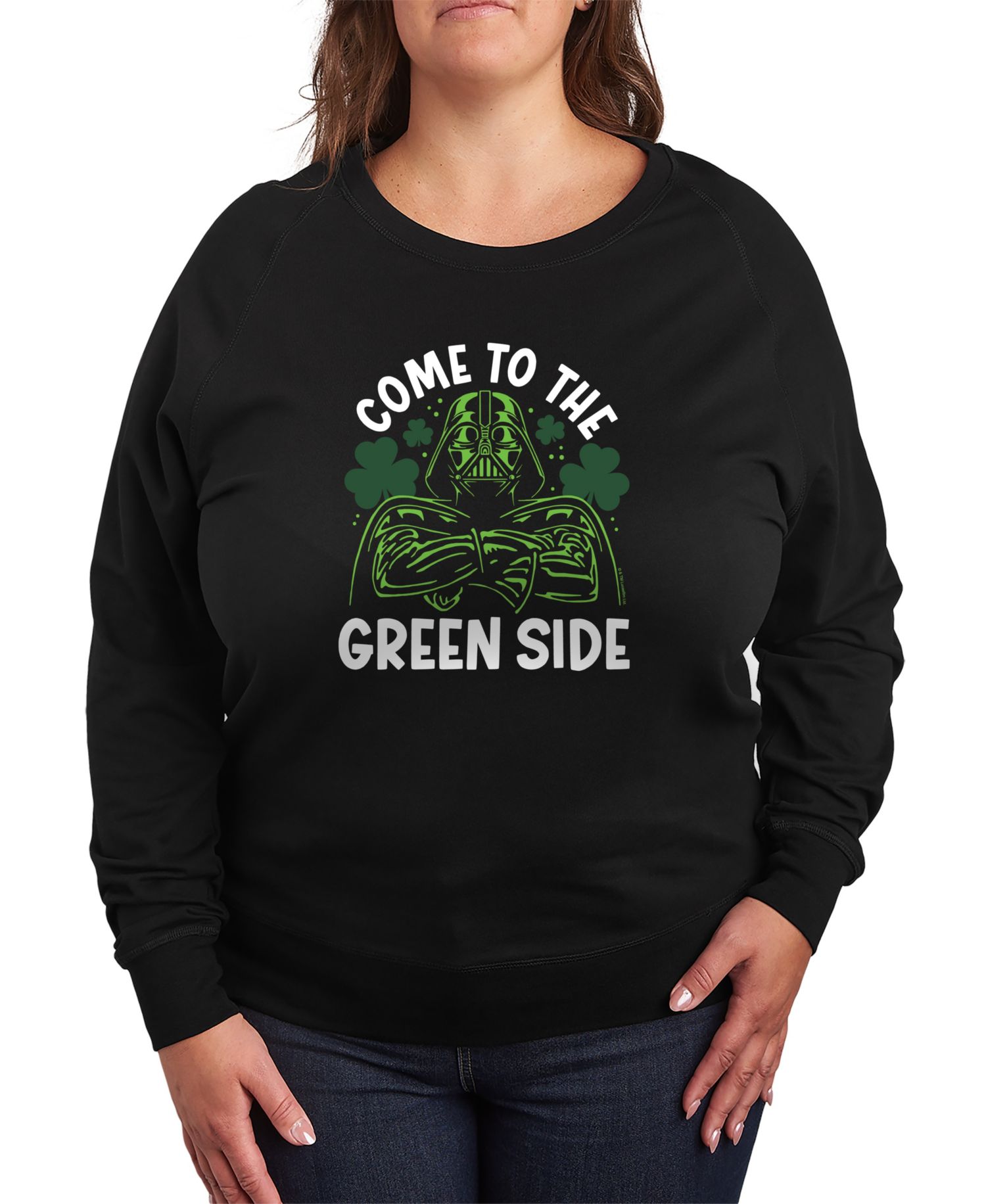 Plus Size Star Wars St. Patrick's Day Darth Vader Long-Sleeve Sweatshirt