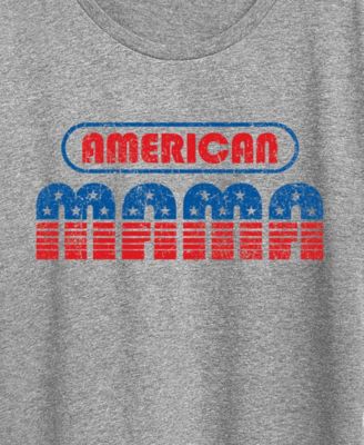 Plus Size Instant Message American Mama Graphic Crewneck T-Shirt