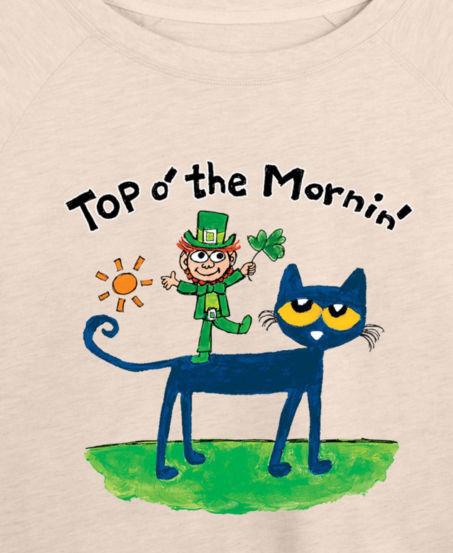 Plus Size Pete the Cat St. Patrick's Day The Mornin' Leprechaun Graphic Crewneck T-Shirt