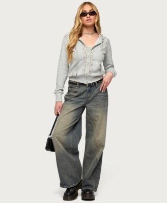 Women's Patricia Studded Zip Up Hoodie