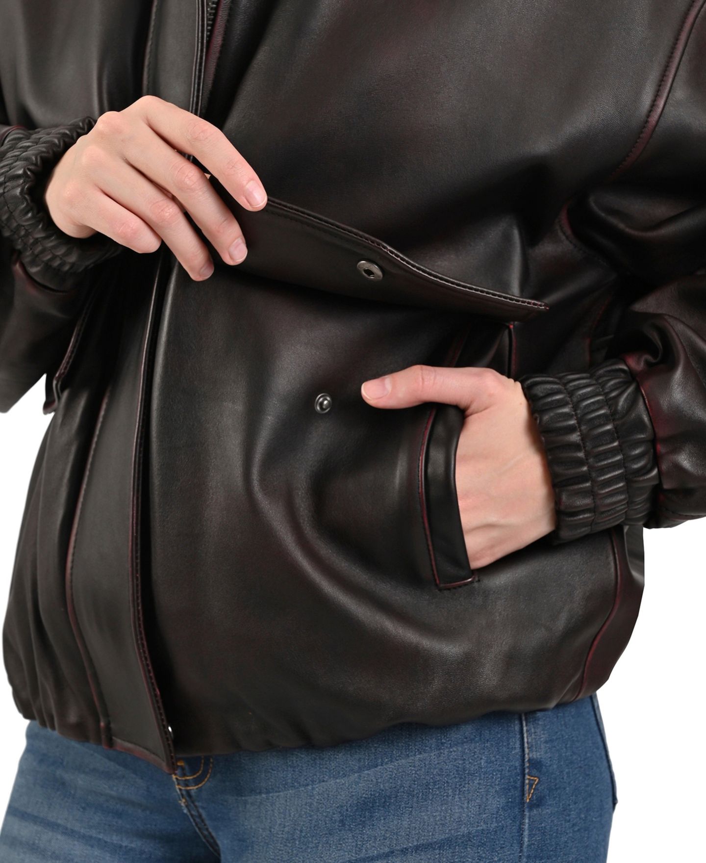 Женская куртка Frye Lamb leather, цвет: Чёрный — фото 5