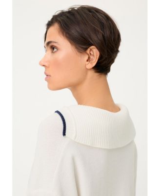 Women's Split-Neck Polo Sweater