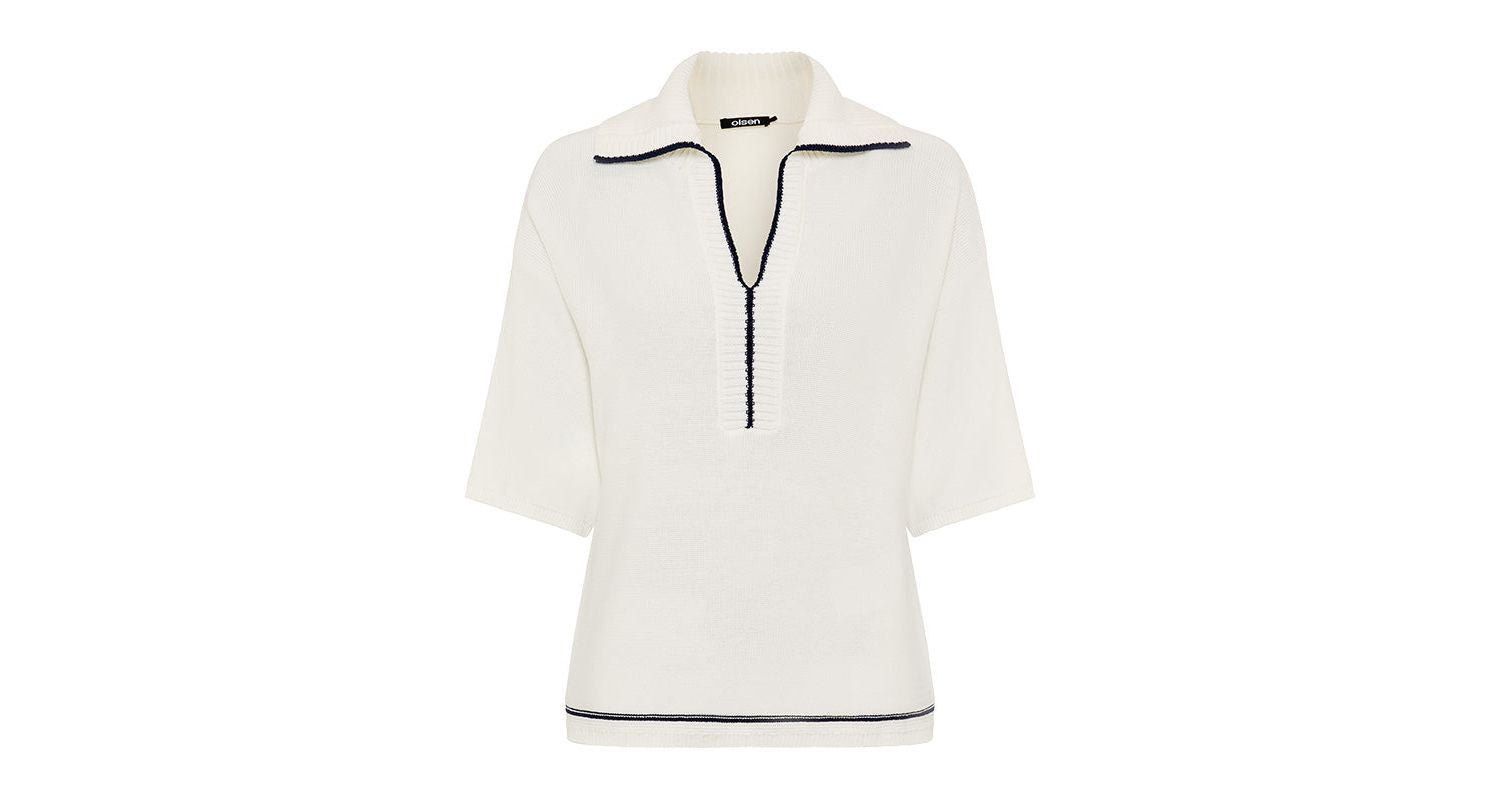 Women's Split-Neck Polo Sweater