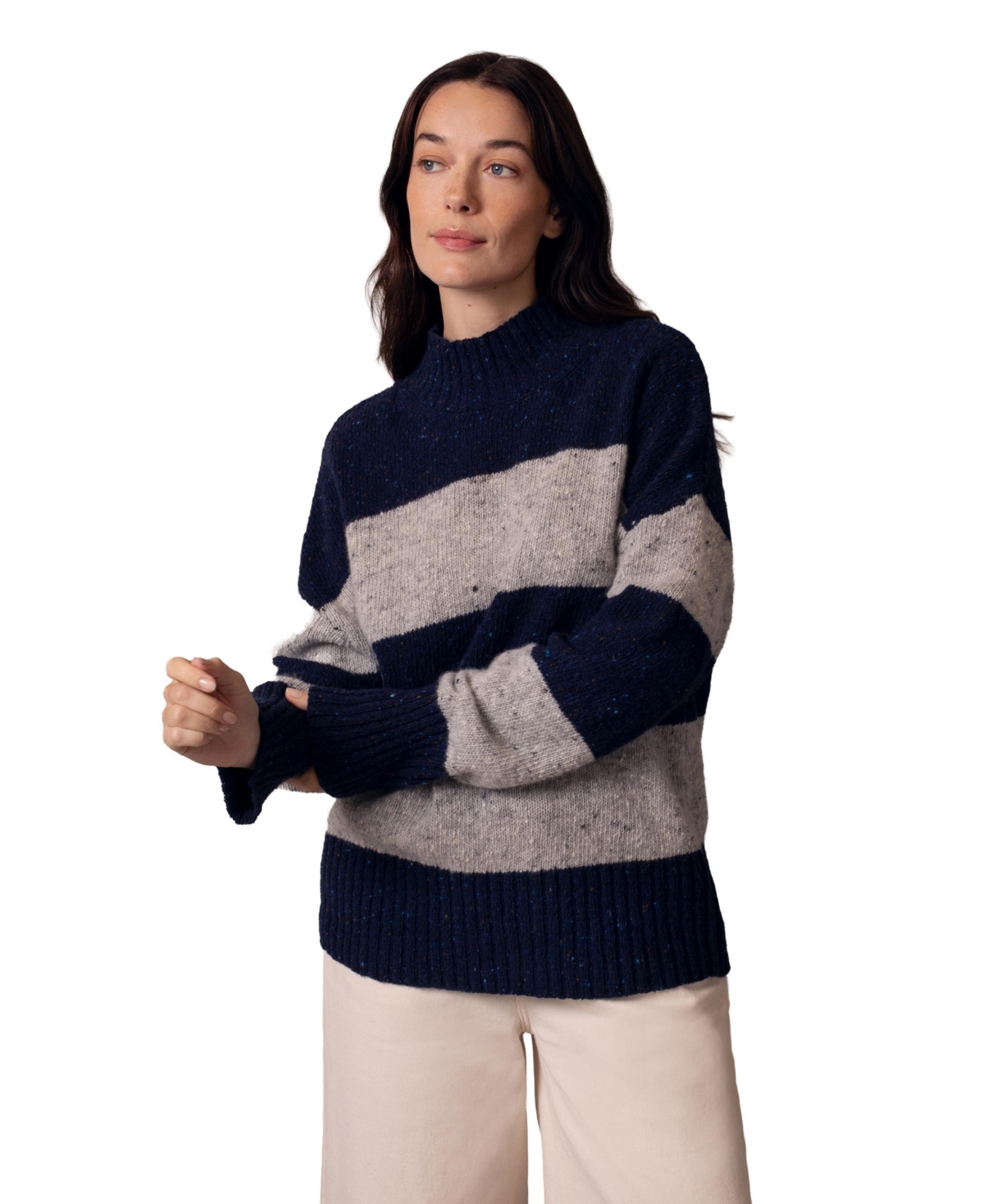Celtic & Co. Women's Donegal Colourblock Funnel Neck Sweater