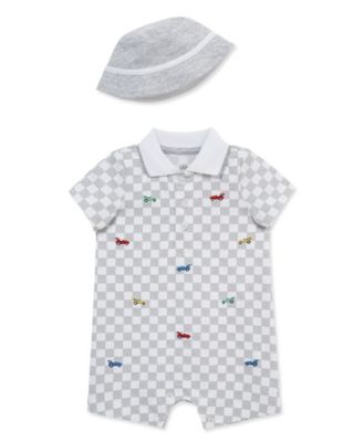 Baby Girls' Race Car Romper & Hat, 2-Piece Set