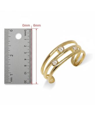 Solid Scattered Cubic Zirconia Adjustable Toe Ring