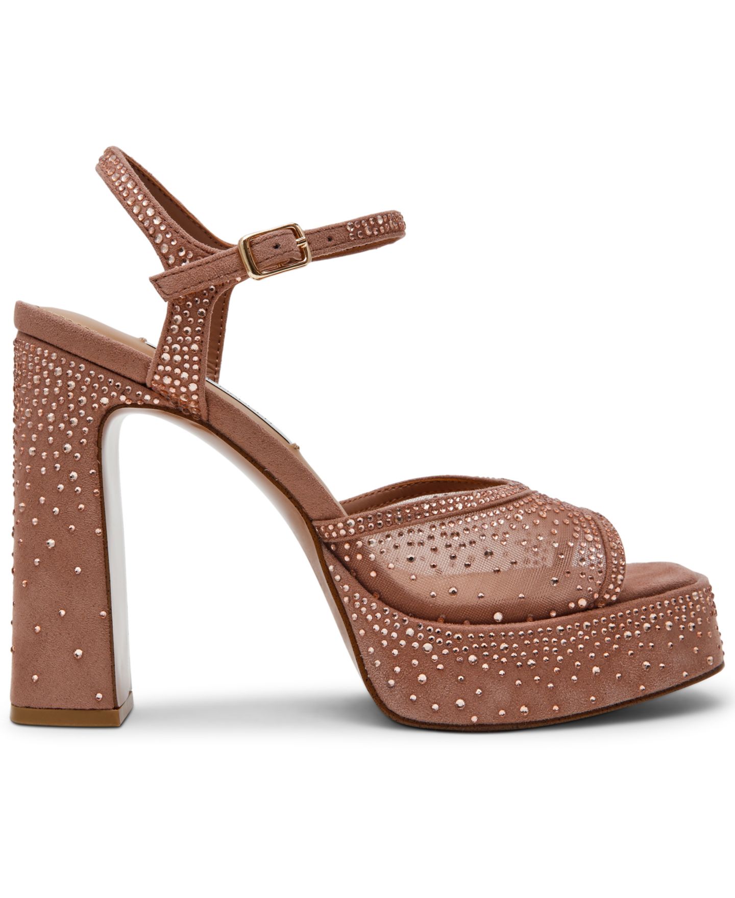 Женские сандалии Steve Madden Liandra-Rhinestone Two-Piece Platform Dress Sandals, цвет: Мокко — фото 2