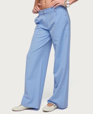 Women's Pinstripe Tailored Straight Leg Pants
