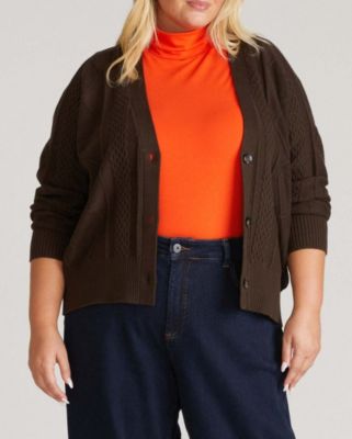 Plus Size Cable Knit Cardigan