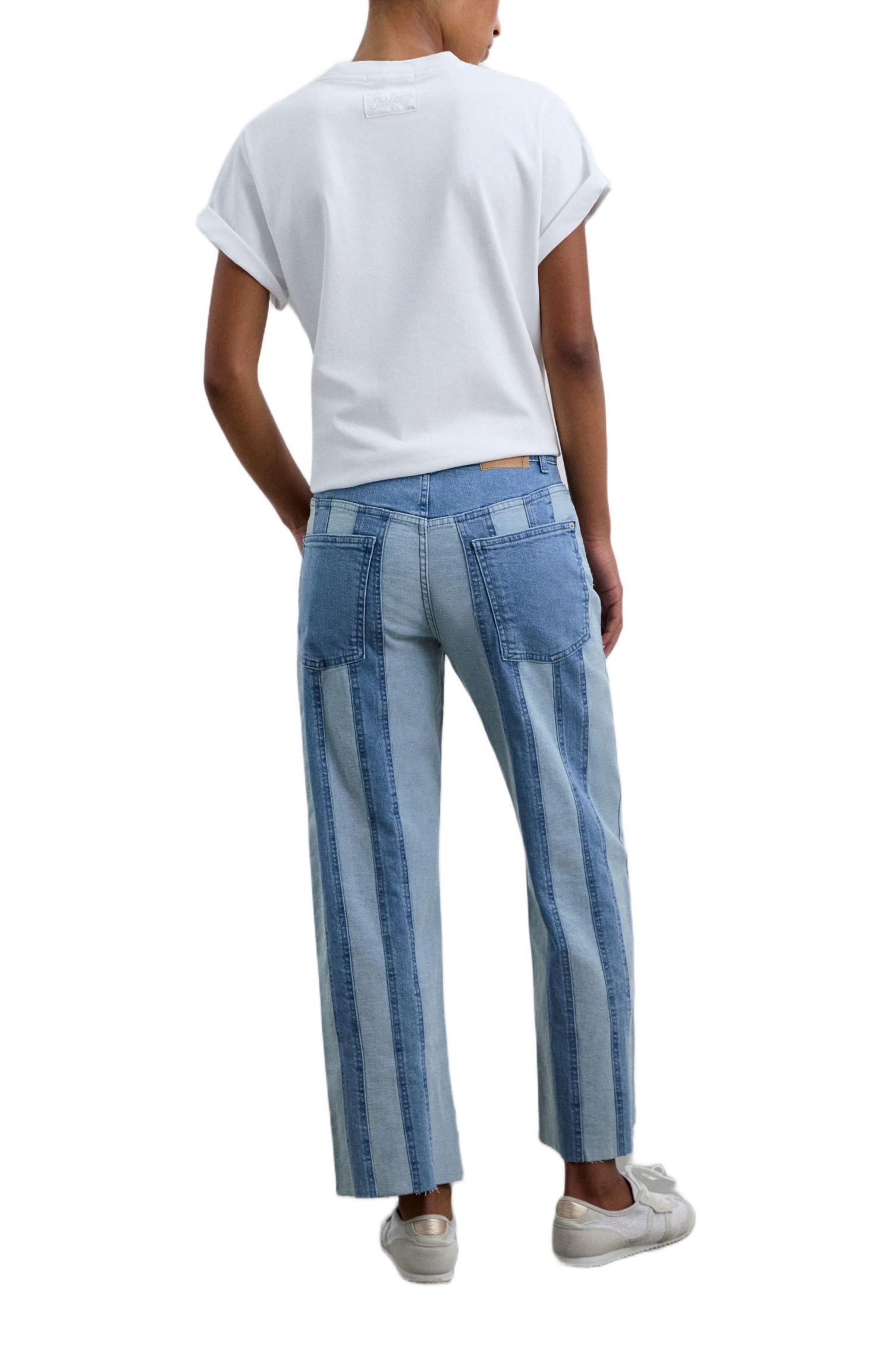 Women's Straight Patch Denim Pant