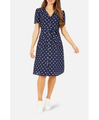 Women's Retro Shirt Polka Dot Dress