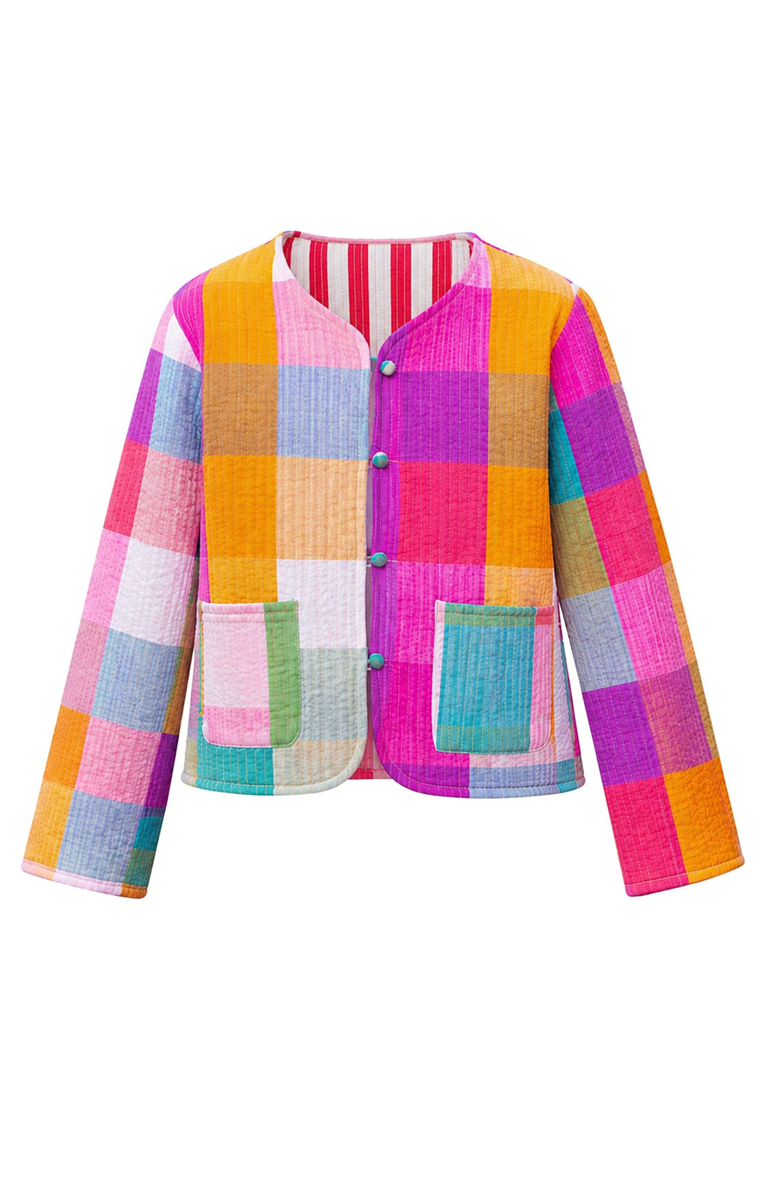 Women's Collar Reversible Cotton Quilted Jacket
