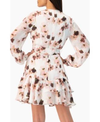 Women's Ruffled Skirt Short Floral Print Dress