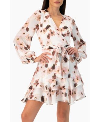 Women's Ruffled Skirt Short Floral Print Dress