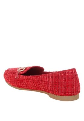 Womens Drairi Horsebit Detail Tweed Loafers