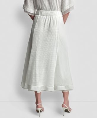 Women's Layered Window Pane Ankle Skirt