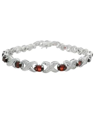 Multi-Gemstone (6.70 ct. t.w.) Bracelet in Sterling Silver (Also Available in Garnet)