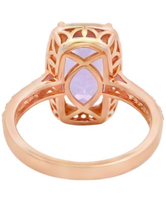 Pink Amethyst (3.30 ct. t.w.) & White Topaz (0.60 ct. t.w.) Ring in 14k Rose Gold Plated Sterling Silver