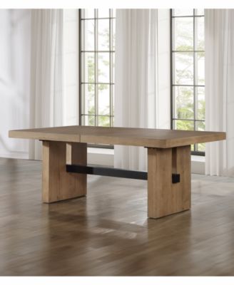 Macai 9-Pc. Wood Dining Set (Rectangular Table + 8 Upholstered Side Chairs)