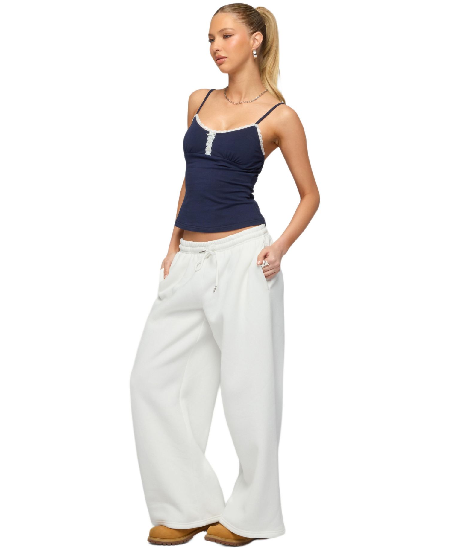 Women's Wide Leg Fold Over Pants