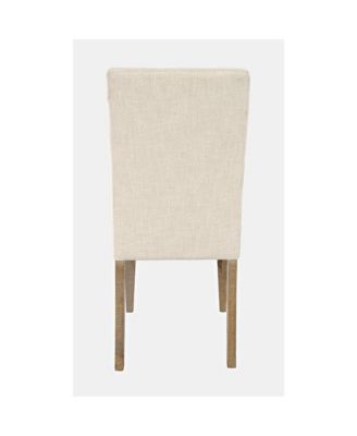 Modern Rustic Distressed Solid Wood Upholstered Parsons Dining Chair (Set of 2)