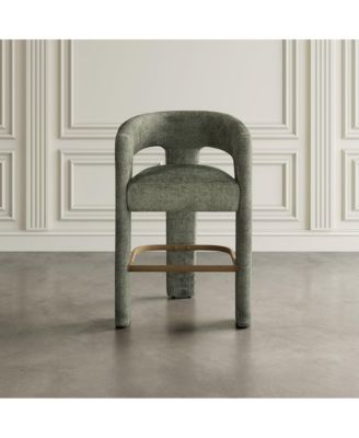 Gwen Modern Luxury Jacquard Fabric Upholstered Sculpture Counter Stool