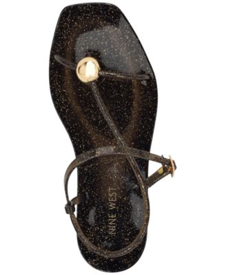 Women's Shells Jelly Ornamented Strappy Flat Sandals