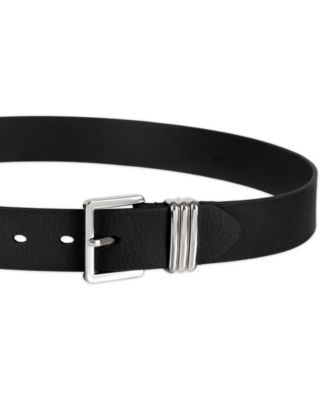 Women's Triple-Metal Strap Keeper Casual Leather Belt