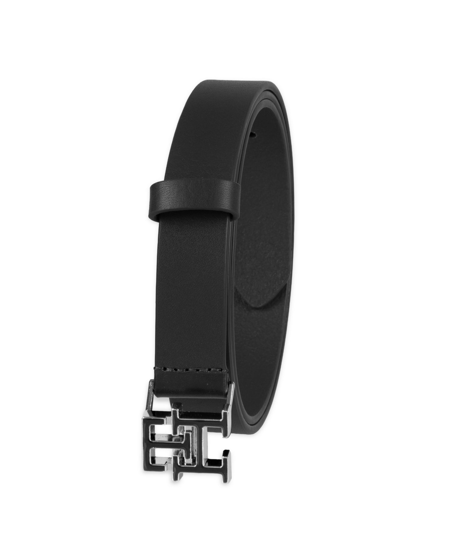 Women's Enamel Monogram Buckle Casual Leather Belt