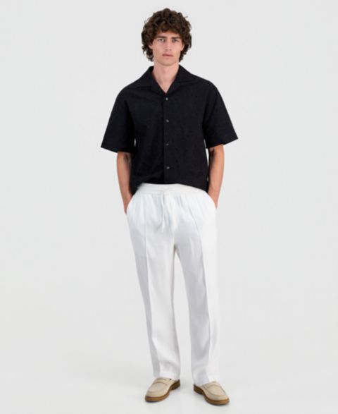 Мужские брюки Hugo Boss Cino Linen Trousers, цвет: Натуральный