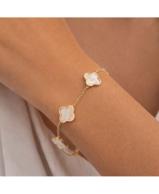 Mother of Pearl Flower Station Bracelet