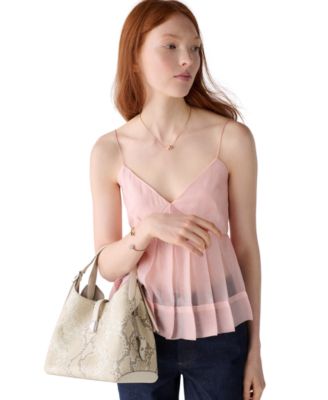 Deco Snake Embossed Small Crossbody Tote Bag