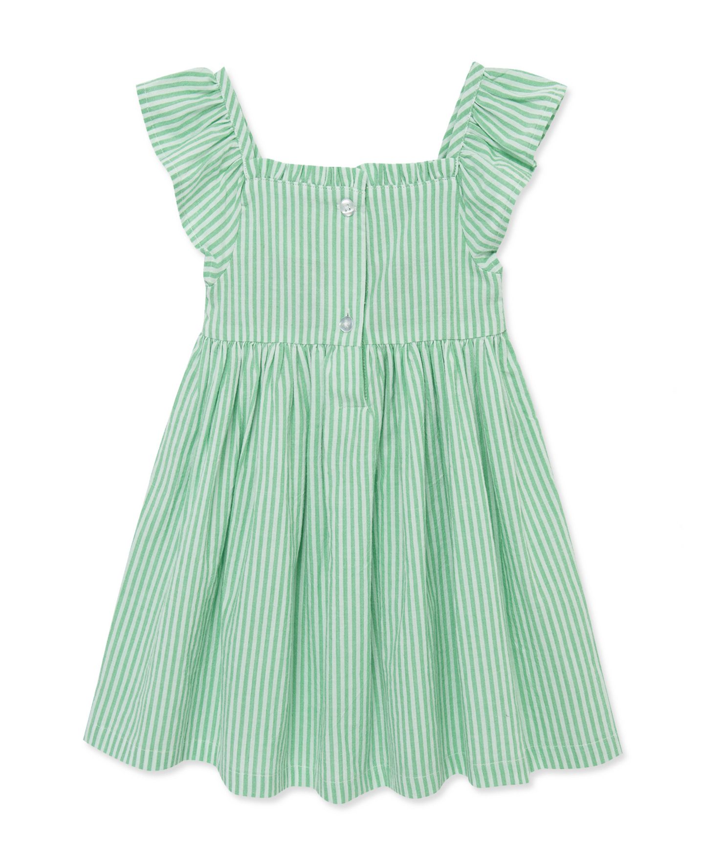 Платье Little Me Striped Dress with Diaper Cover для девочек-малышей, цвет: Зелёный — фото 4